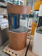 60 Gallon Half Round (Flat Sides) Reef-Ready Aquarium with Stand, Deep Oak