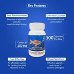 Fish Ceph 250mg Capsules for Aquarium Fish – 100 Count – Water Care Support