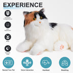 Breathing Calico Percy 2.0- Heartbeat Pur,Voice Robonic Cat
