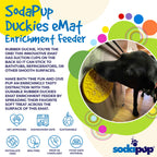 Rubber Duckies eMat - Enrichment Lick Mat for Dogs and Cats - with Suction Cups | Bath Time Design | SodaPup USA Made