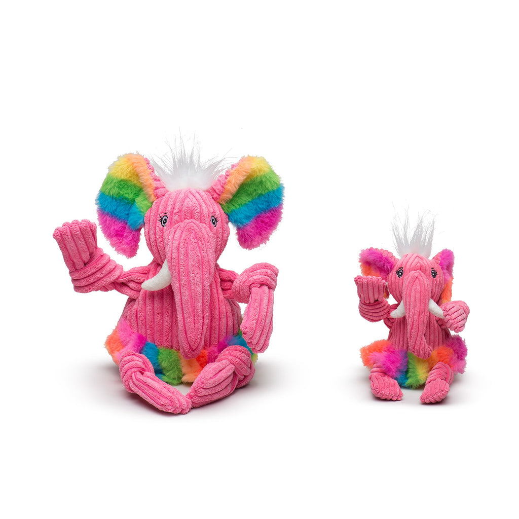 Rainbow Elephant Knottie® Plush Dog Toy