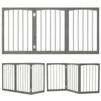 30 Inch Tall Wooden Pet Fence for Cats Small and Medium Dogs-Gray