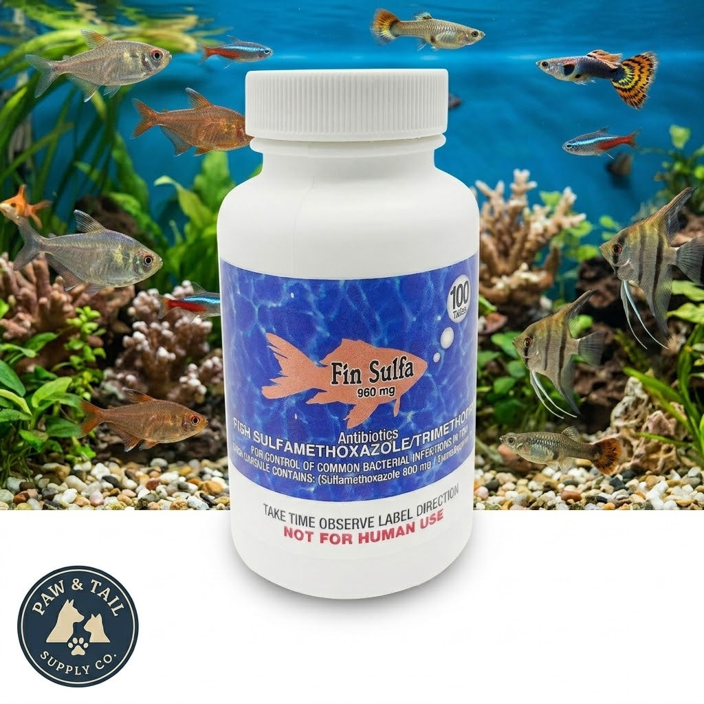 Fish Sulfa 960mg Tablets for Aquarium Fish – 100 Count – Water Care Support