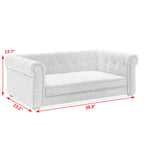 Elegant Rectangle Pet Bed for Medium and Large Dogs, Durable Elevated Dog Sofa Bed, Comfortable Dog Couch Beige