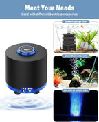 3W/6W/10W Aquarium Air Pump Quiet Dual Outlet Adjustable 80-200 Gallon Aerator