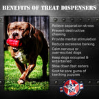 USA-K9 Grenade Rubber Dog Chew Toy | K9 Handler eDispenser Toy | Red & Blue | USA Made