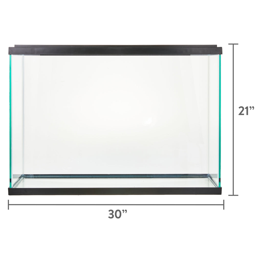Glass 29 Gallon Aquarium with plastic top only,Black, 30.2''L X 12.44''W X 21.18''H