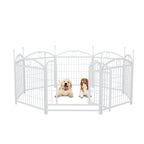 Dog Playpen Indoor 24 inch 8 Panels Metal Dog Pen Pet Dog Fence Outdoor Exercise Pen with Doors, Heavy Duty Dog Fence Puppy Pen for Large Medium Small Dogs Indoor Outdoor Foldable Pet Exercise Pen