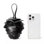 Acorn-Shaped Leather Petal Decor Pouch Bag