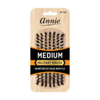 Annie Medium Wooden Military Brush, Boar & Nylon Bristle, Light Brown