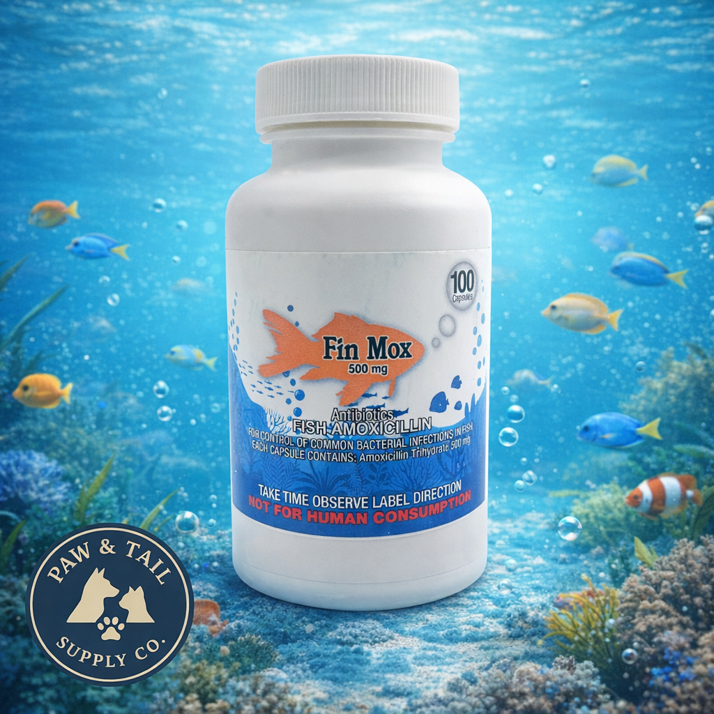 Fish Mox 500mg Capsules for Aquarium Fish – 100 Count – Water Care Support