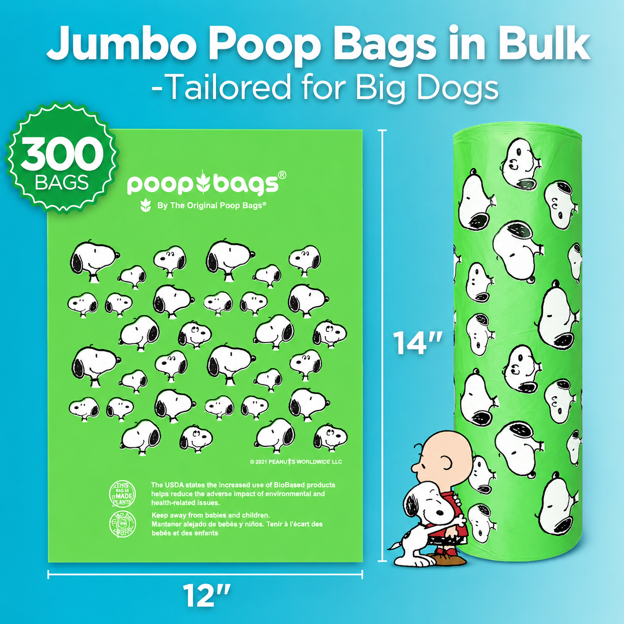 Snoopy® Jumbo Bulk Roll Poop Bags