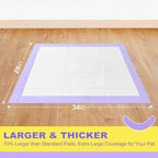 Extra Large Dog Pee Pads 28x34 Lavender Scent Leak Proof 8 Cup 40 Count