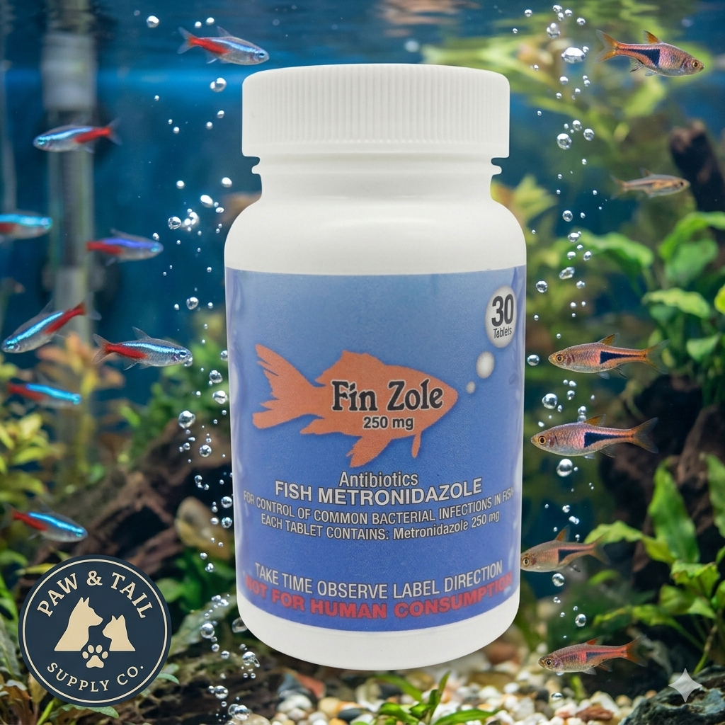 Fish Zole 250mg Tablet for Aquarium Fish – 30 Count – Water Care Support