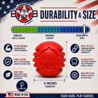 USA-K9 Stars and Stripes Rubber Dog Toy | K9 Handler Reward Toy | Red | USA Made