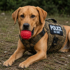 USA-K9 Stars and Stripes Rubber Dog Toy | K9 Handler Reward Toy | Red | USA Made