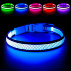 LED Dog Collar USB Rechargeable Light Up Safety Collar - All Colors/ Sizes