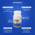 Fish Mox 500mg Capsules for Aquarium Fish – 30 Count – Water Care Support