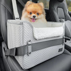 PETSFIT Small Dog Booster Car Seat with Safety Buckles & Tether, Foldable