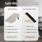2-in-1 Convertible Wooden Home Step Stool Dog Ramp Stairs, Dog Ramp Ottoman, Folding Non Slip Split Ottoman Doggie Ramp
