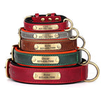 Personalized Dog Collar Custom Engraved PU Leather Dog Collars Free Engraving ID Tag Nameplate For Small Medium Large Dogs