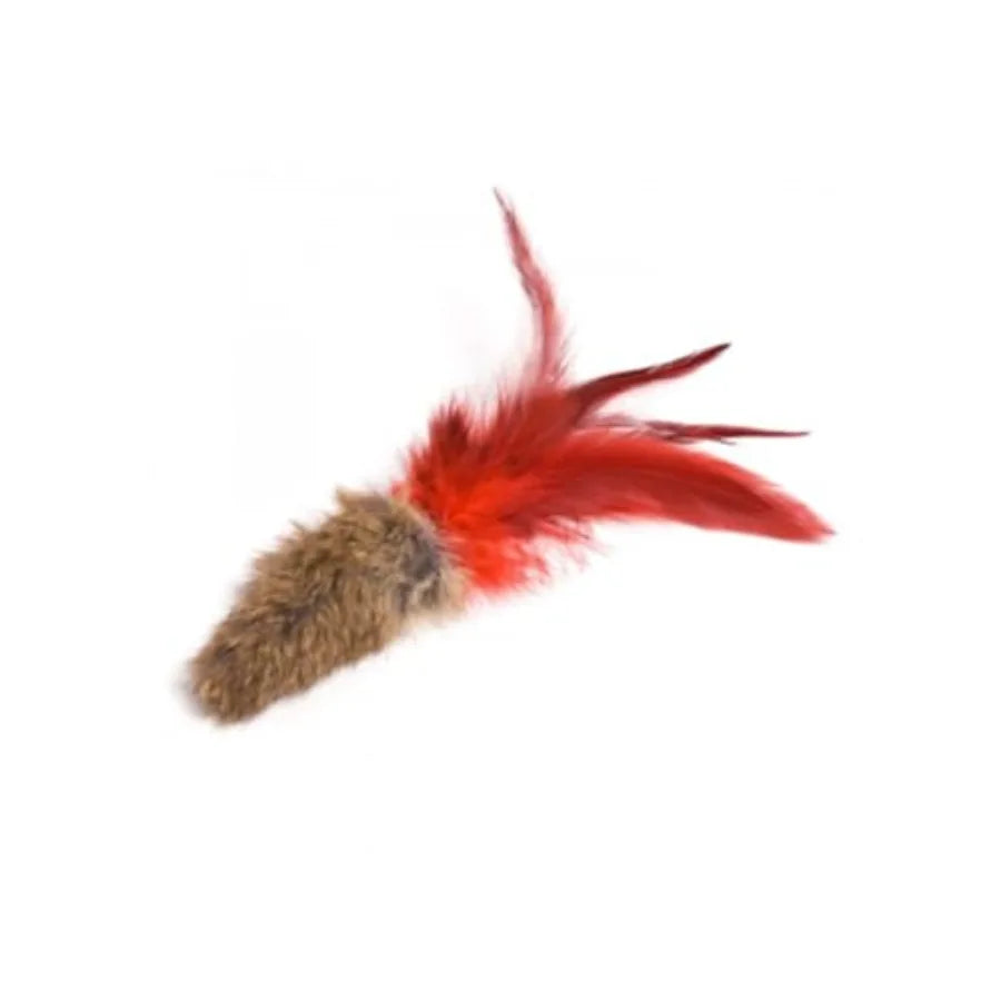 GoCat Da Fur Thing Cat Toy, Rabbit Fur and Feather Toy Stuffed with Catnip