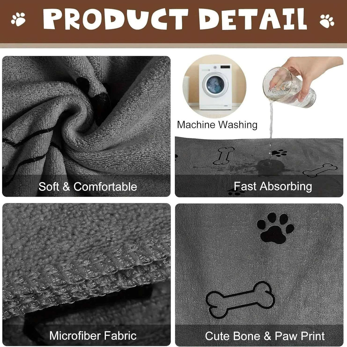 Quick-Drying Microfiber Dog Towel – Super Absorbent & Soft
