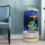 Acuario Semicircular Grande OAKCIA Autolimpieza | Pecera Moderna