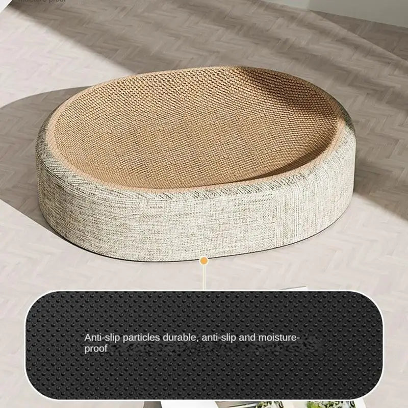 Aa 2in1 Cat Scratching Board Protect Furniture Grinding Claw Toys Oval Sisal weaving Wear-resistant Cat Nest Cat Accessories