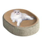 Aa 2in1 Cat Scratching Board Protect Furniture Grinding Claw Toys Oval Sisal weaving Wear-resistant Cat Nest Cat Accessories