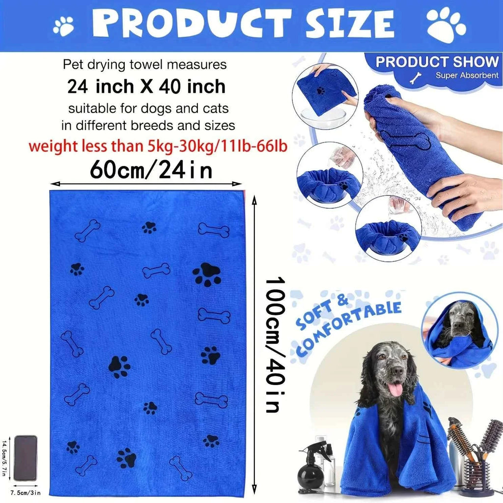 Quick-Drying Microfiber Dog Towel – Super Absorbent & Soft