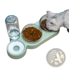 Automatic Pet Feeder and Water Fountain Double Bowl