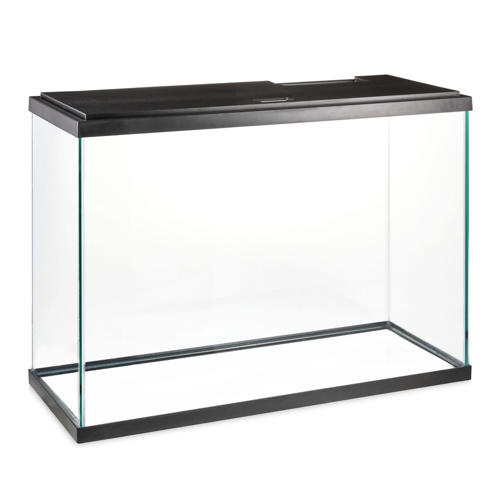 Glass 29 Gallon Aquarium with plastic top only,Black, 30.2''L X 12.44''W X 21.18''H