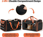 Extra Large Cat Carrier Expandable 2 Cats Travel Carrier with Litter Box