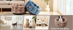 ClevaHome Deep Nest Cat Bed for Small Pets up to 15lbs - Round Cat Beds for Indoor Cats, Luxurious Velvet Feel, Extra High Sides, Machine Washable Comfort Pet Bed with Non-Slip Bottom