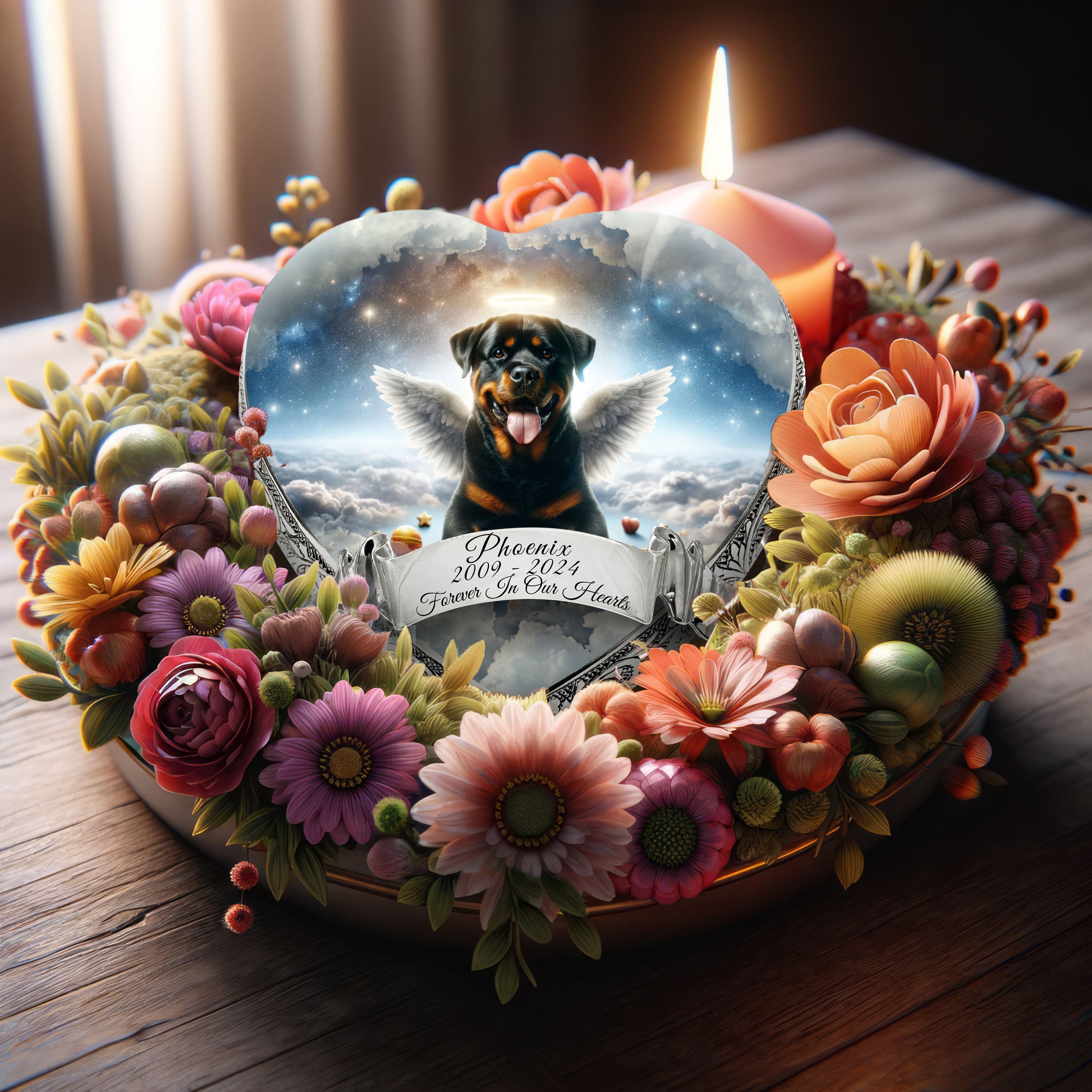 Rottweiler Dog Urn - Galaxy Glaze Urn for Dog Ashes