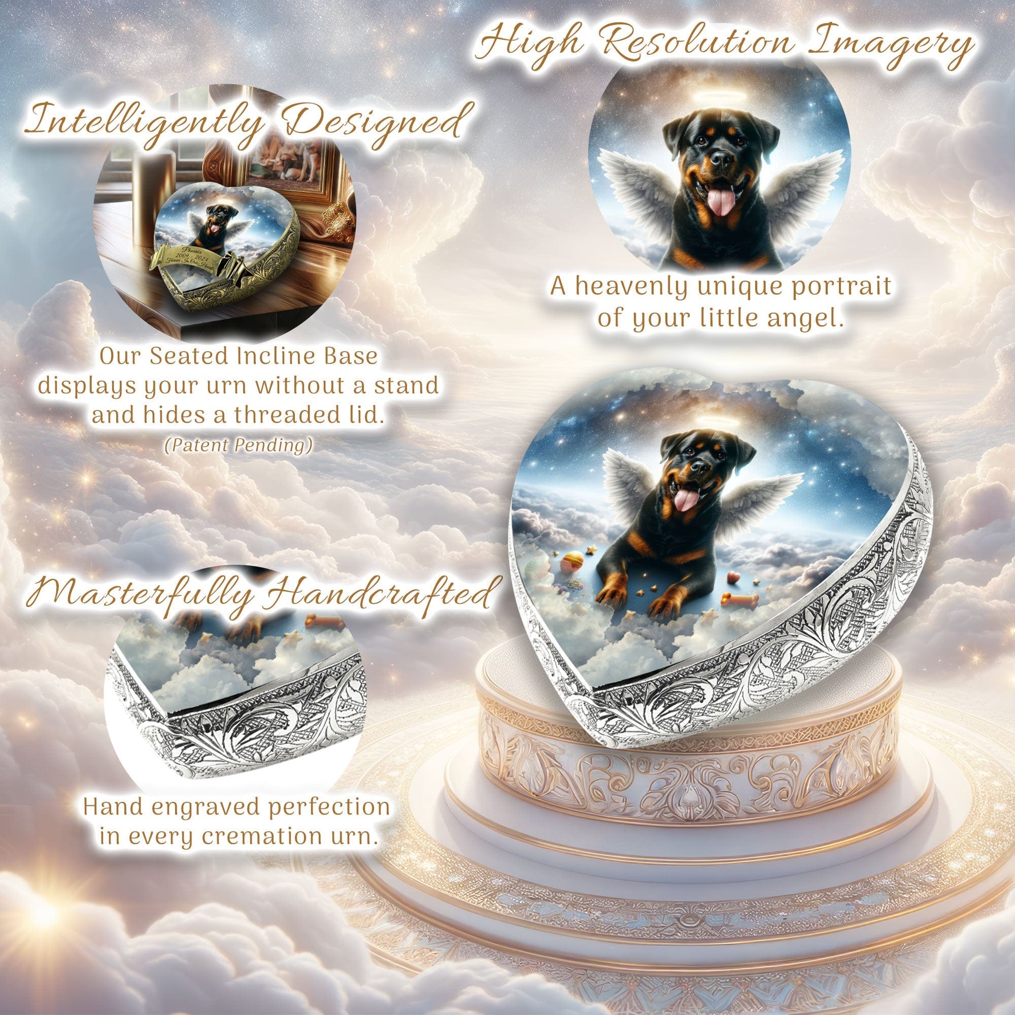 Rottweiler Dog Urn - Galaxy Glaze Urn for Dog Ashes