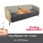 Waterproof Stuffed Dog Bed Cover Blanket Reversible Paw Print Grey 52x82