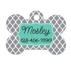 Personalized Dog Tag - Dog ID Tag - Personalized Bone Dog Tag - Pet Gift - Custom Pet ID Tag - Gray Mint