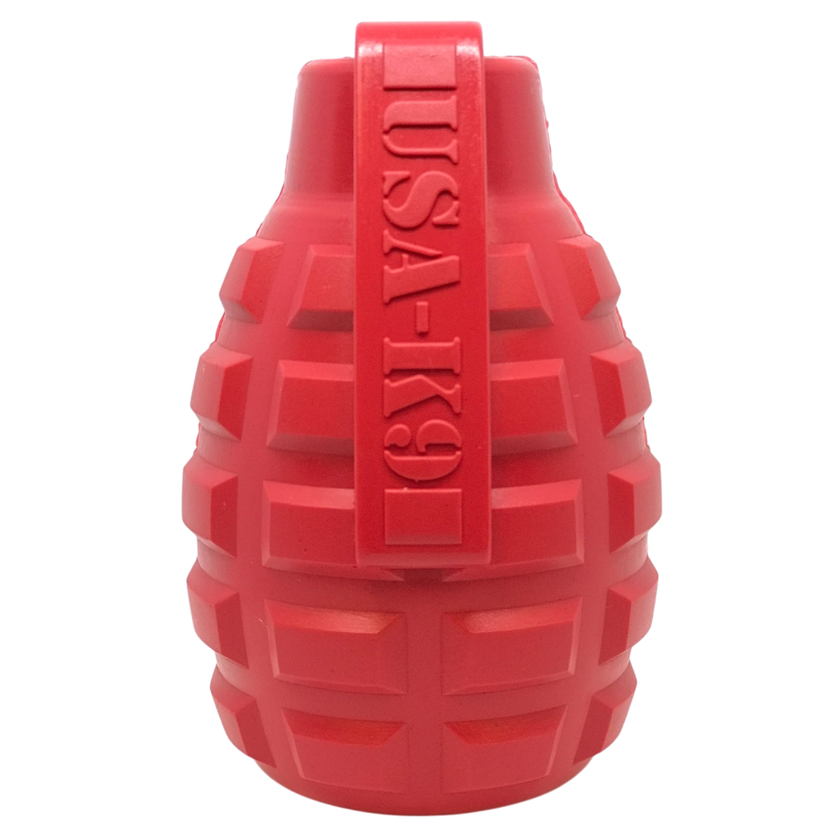 USA-K9 Grenade Rubber Dog Chew Toy | K9 Handler eDispenser Toy | Red & Blue | USA Made