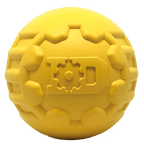 Industrial Dog Ball Rubber Chew Toy for Heavy Chewers | Yellow | USA Made | SodaPup