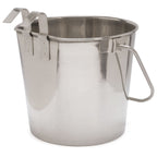 Jeffers Flat-Sided Stainless Steel Pails with Hook & Handle