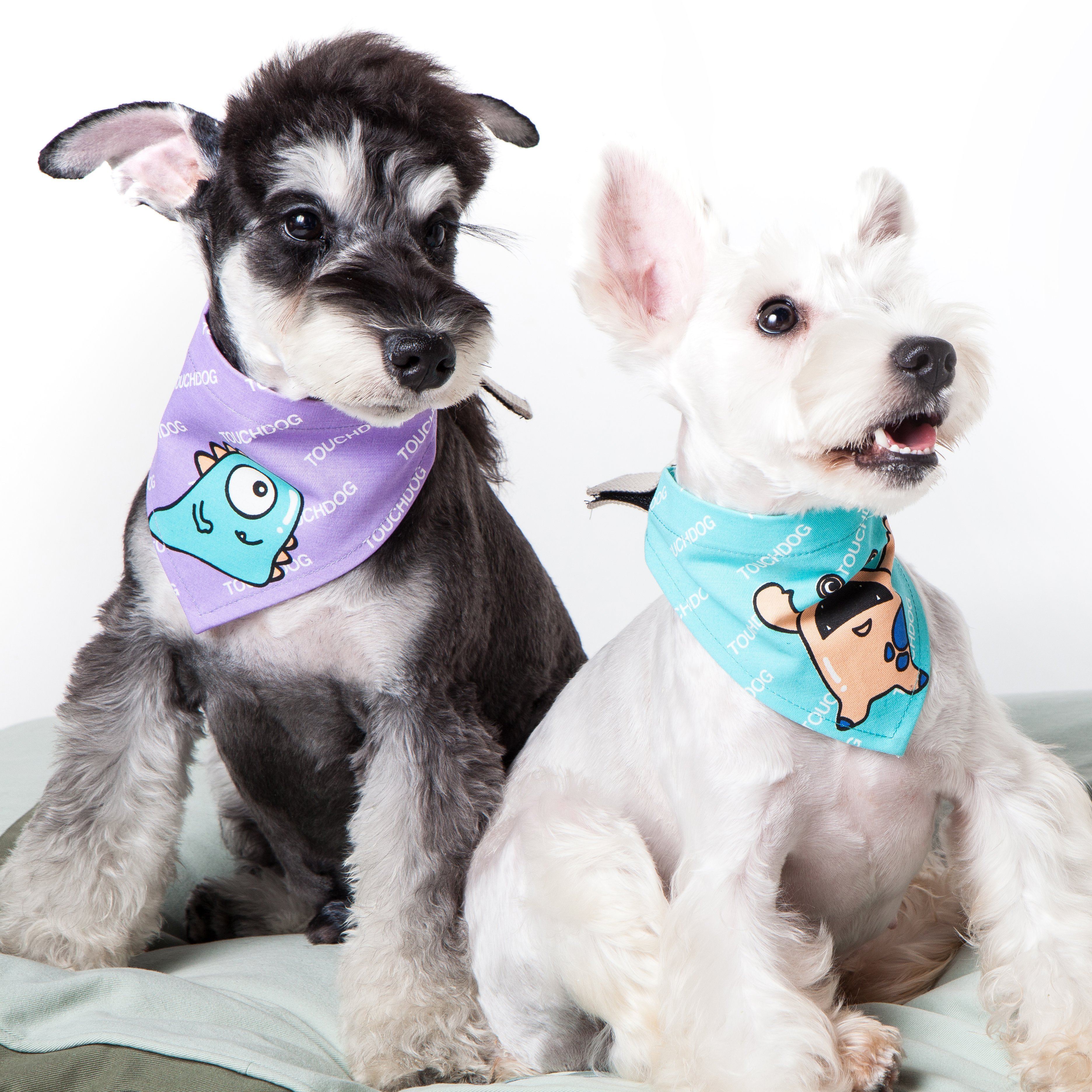 Touchdog Polka-dot Patterned Hook-and-Loop Fashion Dog Bandana